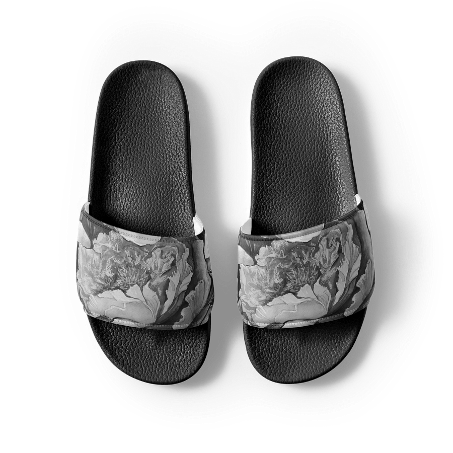 B&W Peonies - Women's Slides product image (7)