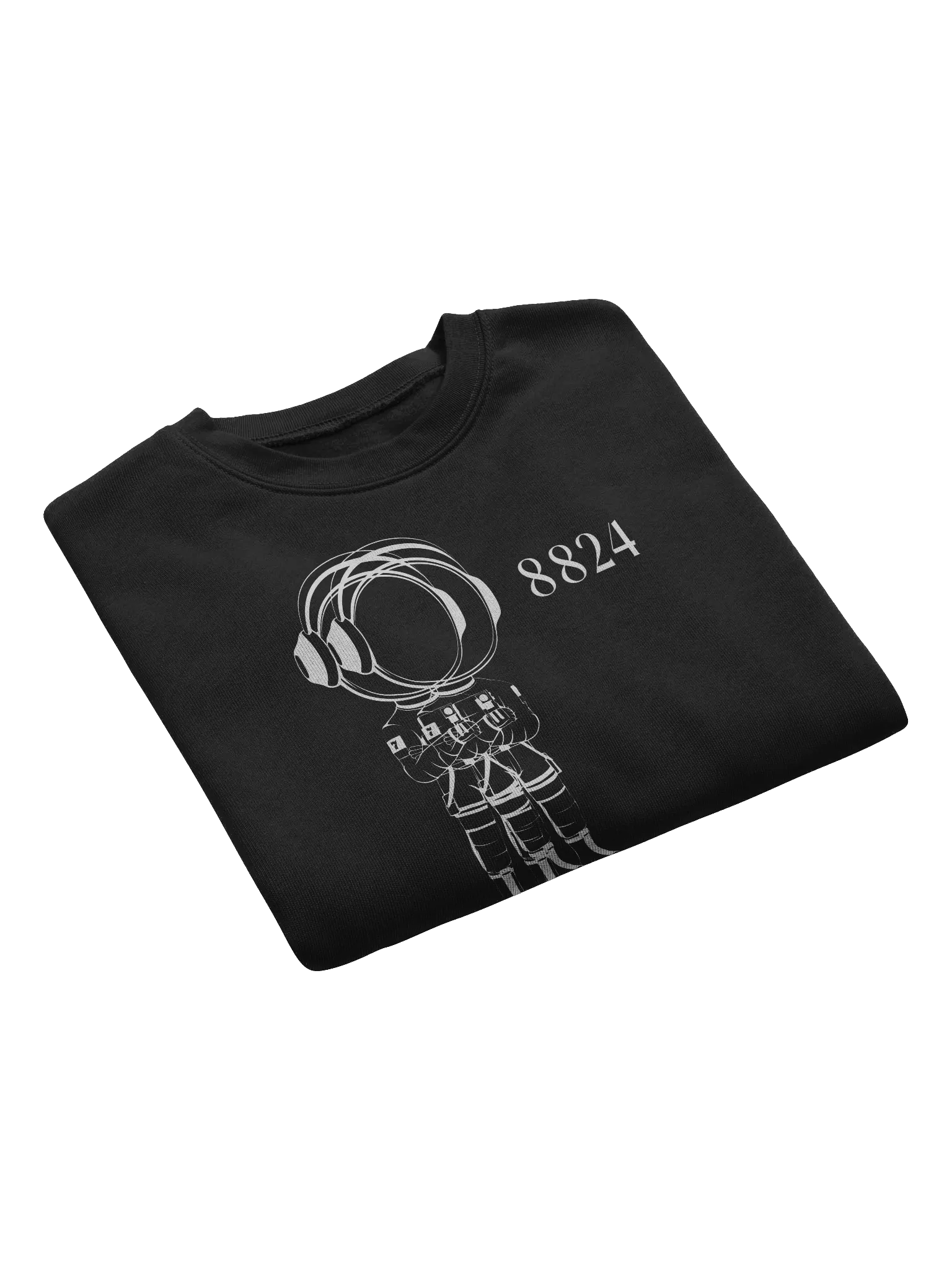 MARS CITY Double White Oultine Astronaut Cropped Sweatshirt product image (7)