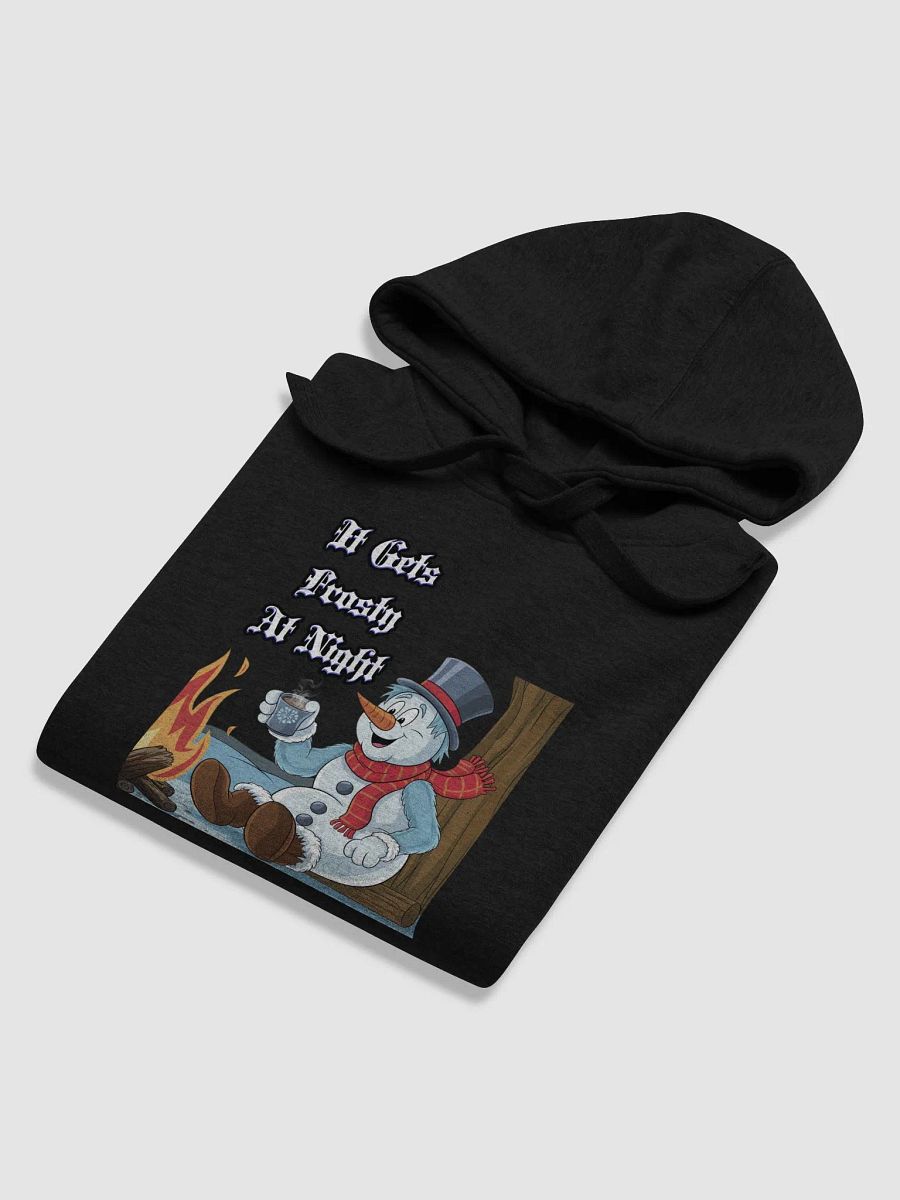 It Gets Frosty At Night - Snowman Relaxing With A Cup of Cocoa Hoodie product image (31)