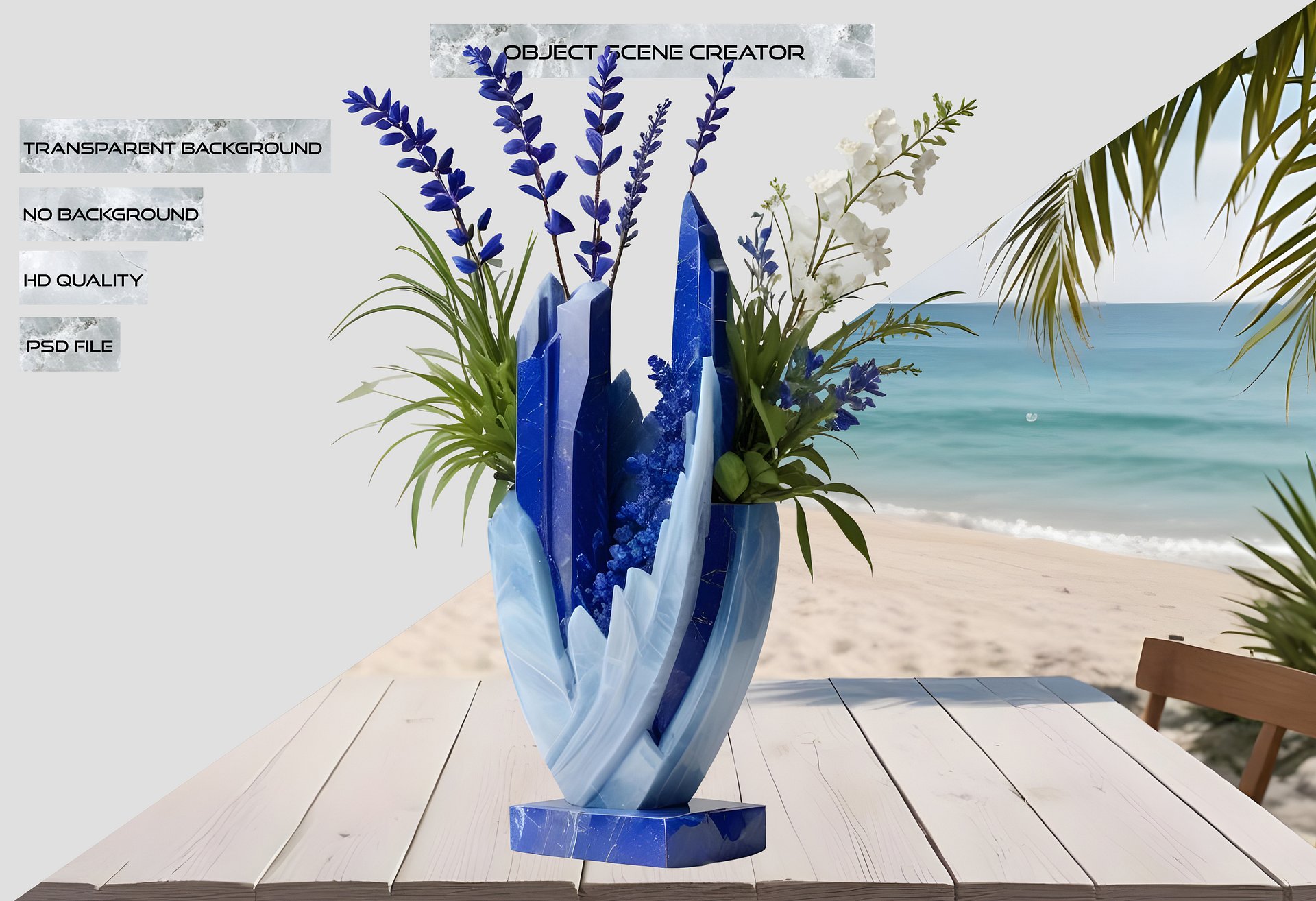 Ocean's Grace – Vase scene creator png product image (2)
