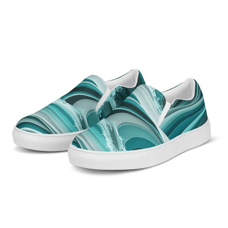 Ocean Waves Men's Slip-On Canvas Shoes product image (5)