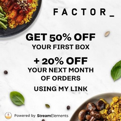 https://strms.net/factor75_aliceinnameonly

Coupon Code: FACTORSE55361

Just a reminder that I'm still sponsored by Factor75!...