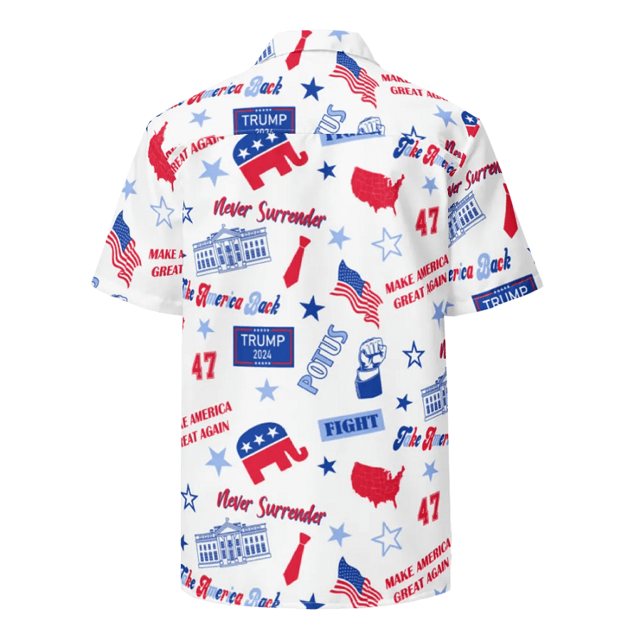 Trump 2024 Election-Themed White Pattern Hawaiian Shirt - Patriot Trump Supporter Make America Great Again product image (8)