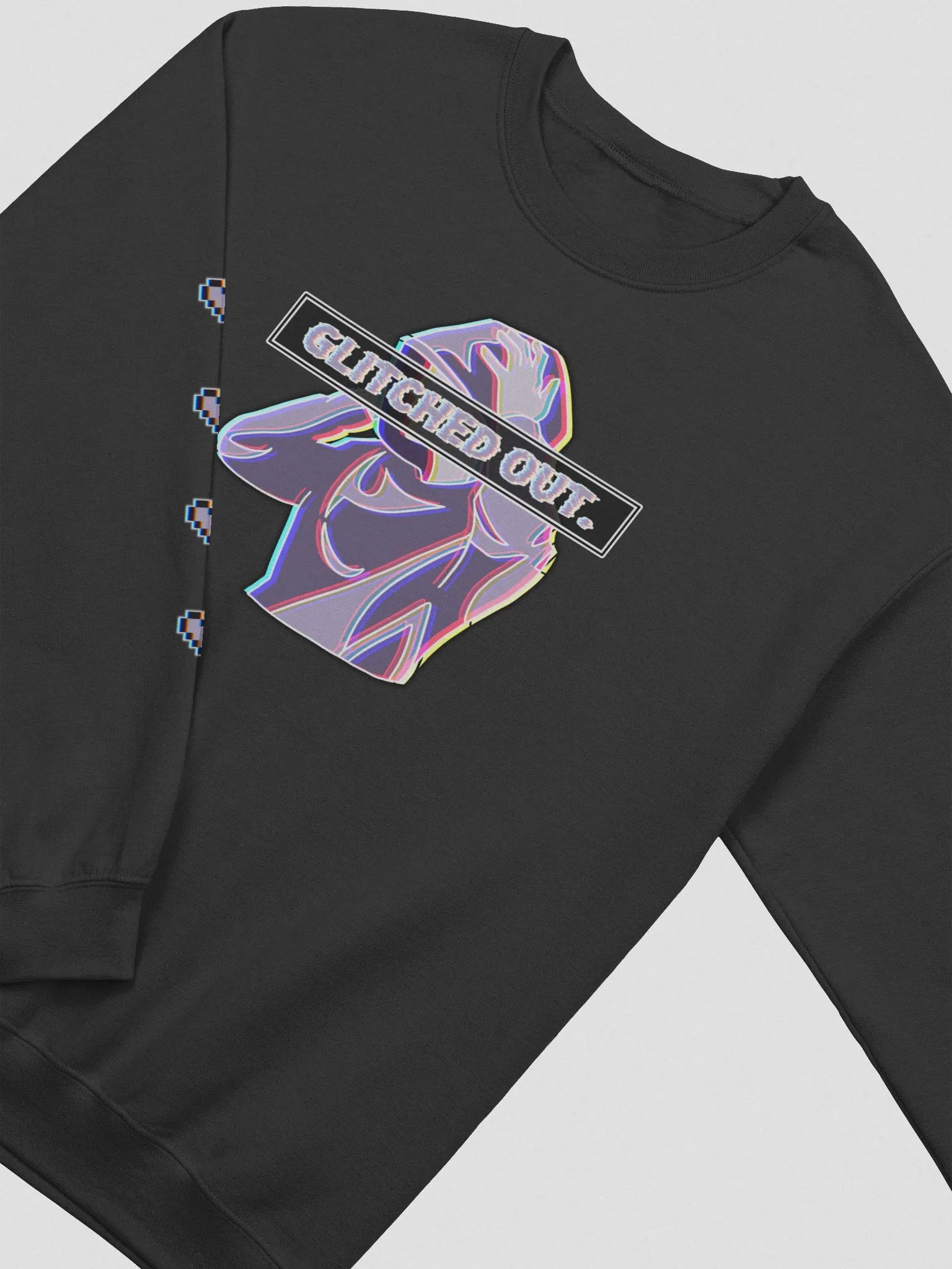 GLITCHED OUT - Crewneck with sleeve print product image (3)