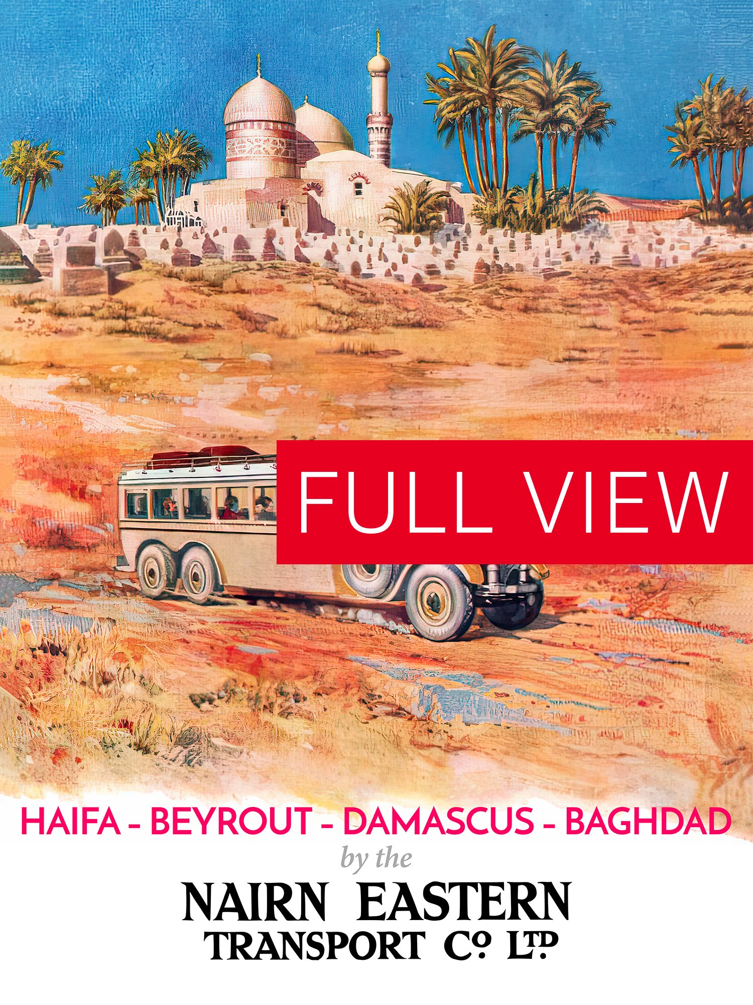 Haifa, Beirut, Damascus, Baghdad. Israel, Palestine, Lebanon, Syria, Iraq. 1931 — retro travel poster, vintage travel art print product image (3)