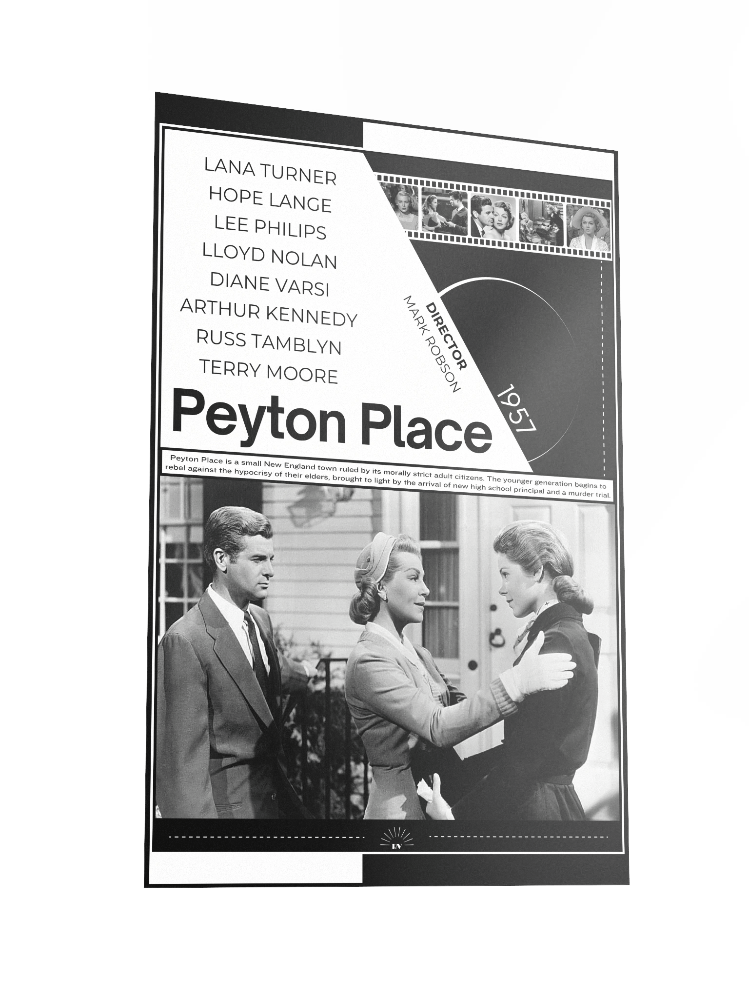 Peyton Place with Lana Turner and Lee Philips 1957 | Movie Poster | 12x18 Wall Art product image (2)