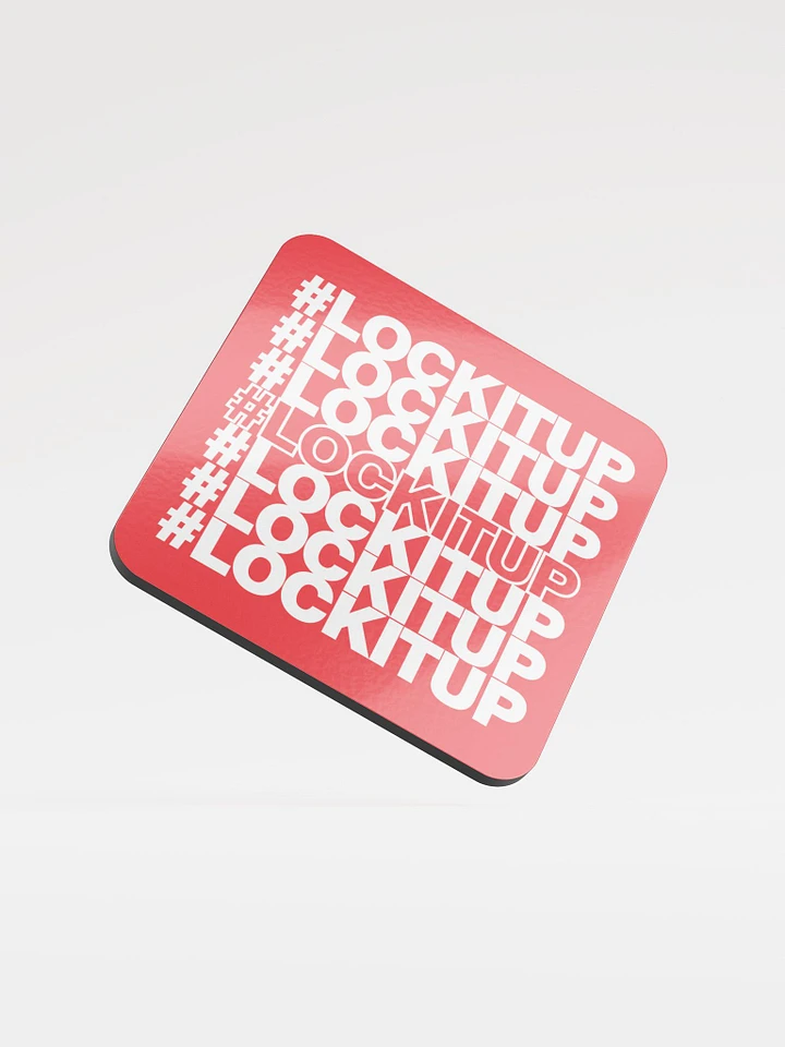 #LOCKITUP - Glossed Cork Coaster (Red) product image (1)