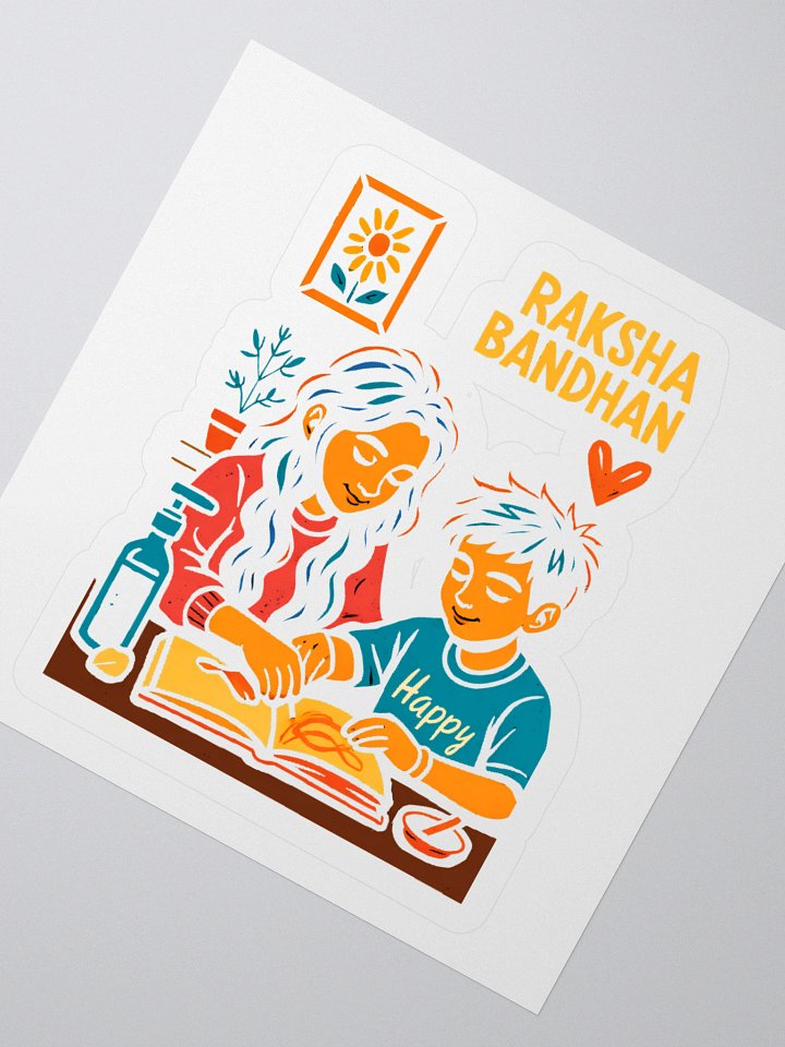 Raksha Bandhan Sister-Brother Collaboration: Vibrant Cultural Art Sticker product image (6)