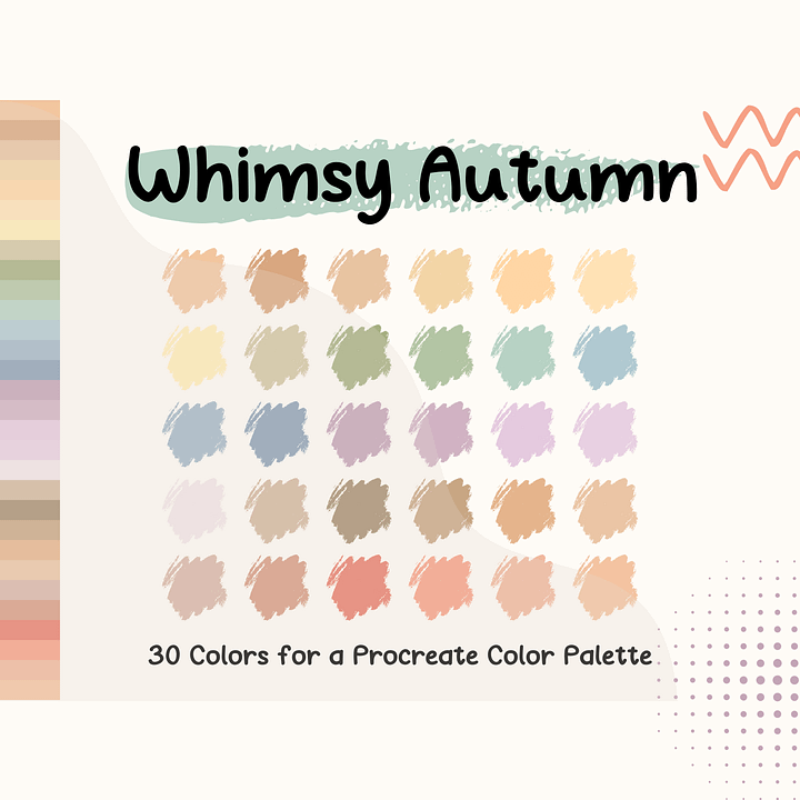 Whimsy Autumn Procreate Color Palette with HEX Codes ★ DIGITAL ★ product image (1)