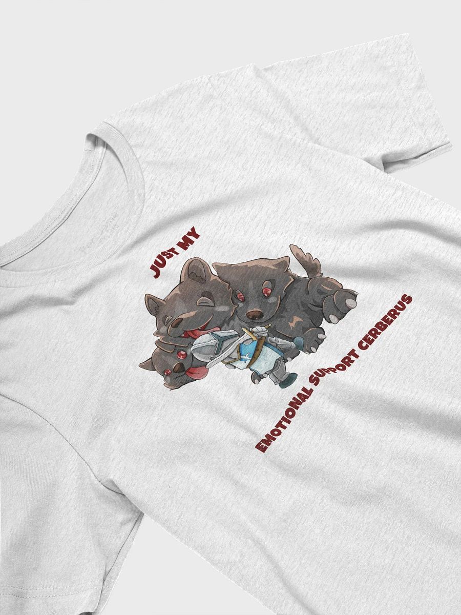 Emotional Support Cerberus & Knight unisex short sleeve T-shirt for RPG players and pet lovers product image (14)