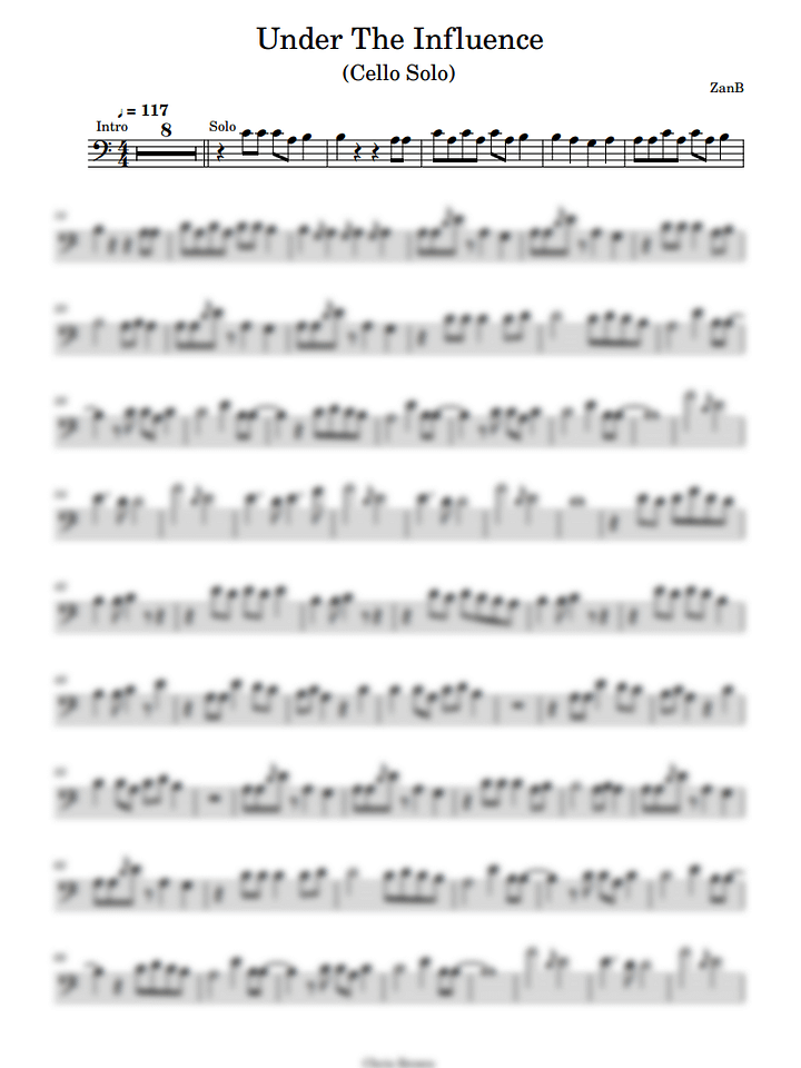 Chris Brown - Under The Influence (Cello Solo) product image (1)