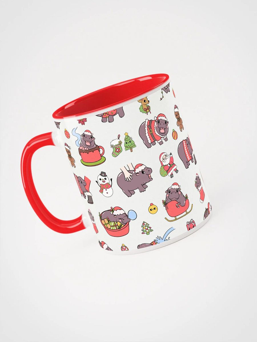MOODENG'S CHRISTMAS CERAMIC MUG WITH COLOR INSIDE! product image (1)