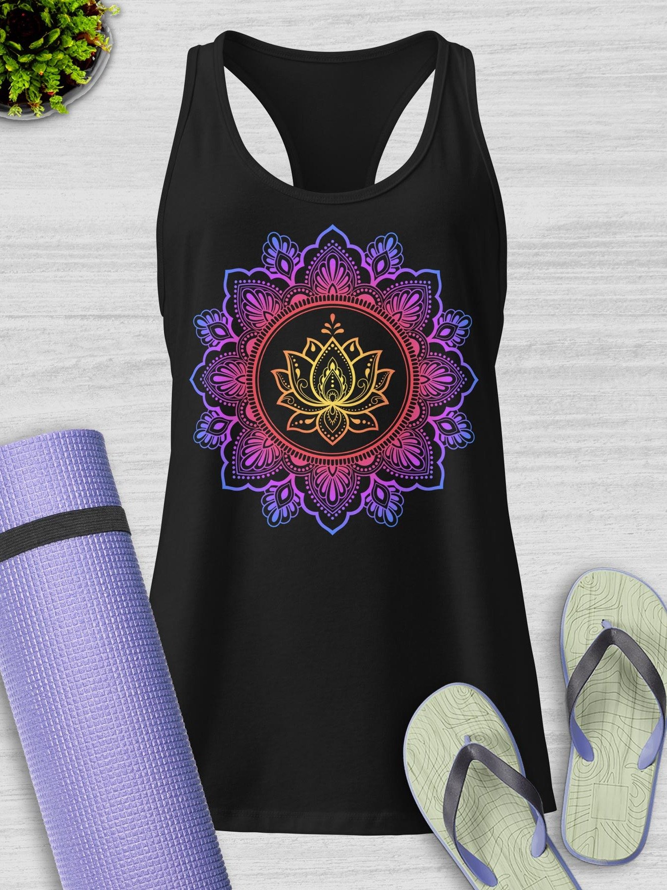 Mandala with Lotus - Tank product image (1)