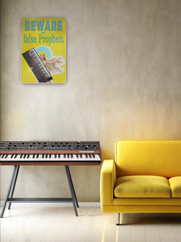 Beware of false PROPHETS! classic synth Tribute, Techno EDM Matte Paper Poster product image (1)