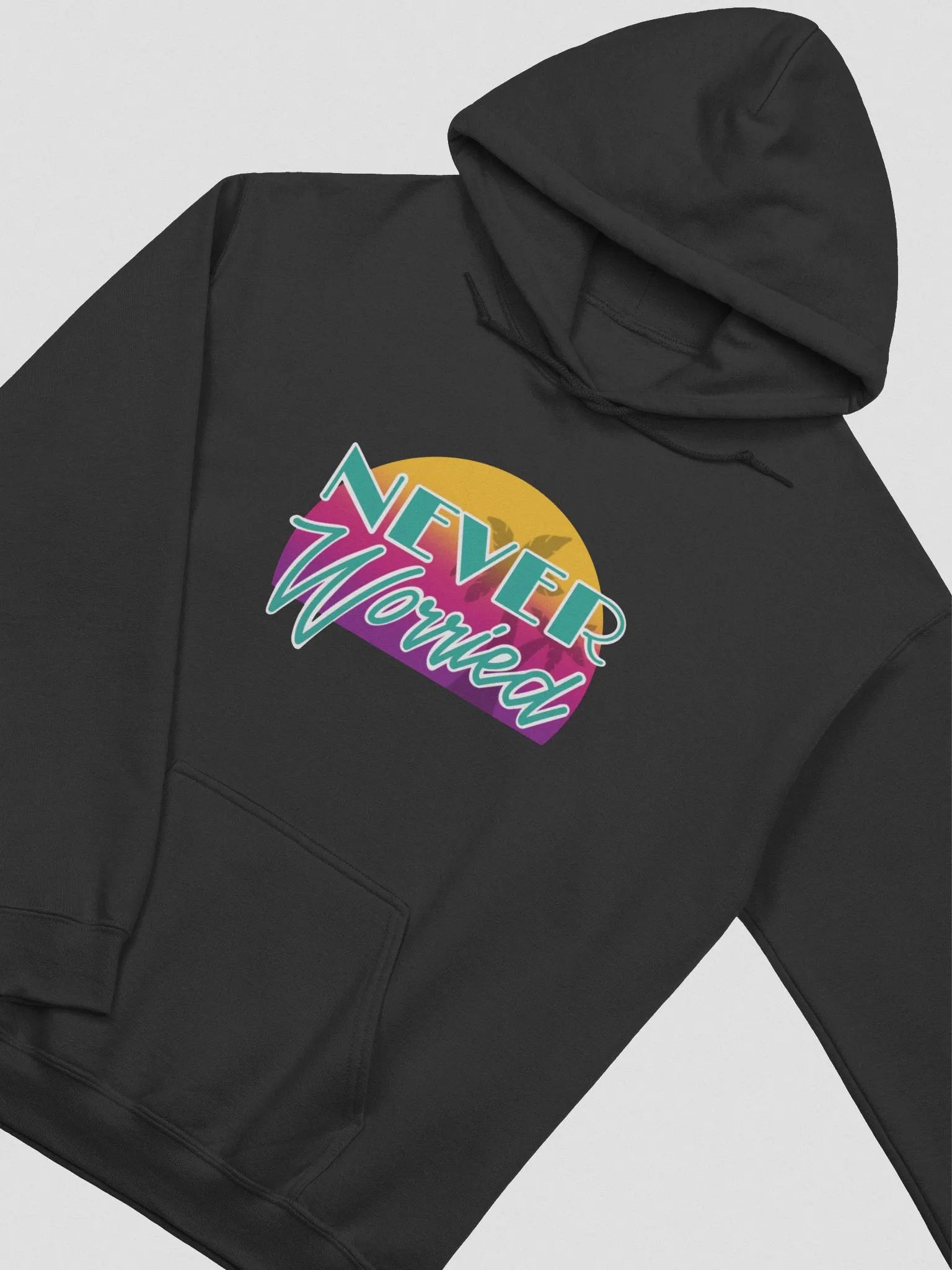 Teal Never Worried Gildan Hoodie product image (3)