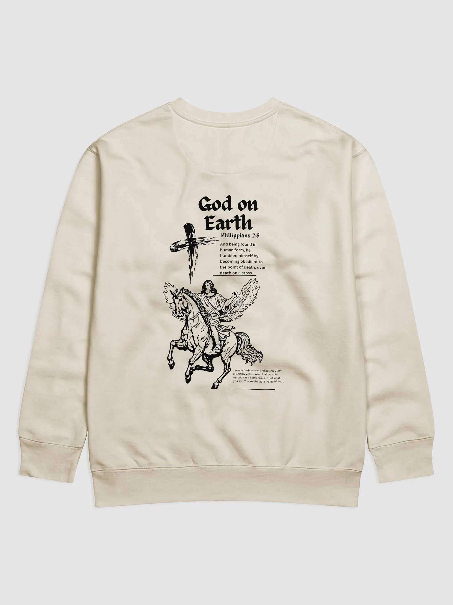 God on earth Philippians 2:8 ( Long-sleeve) crew neck unisex product image (6)