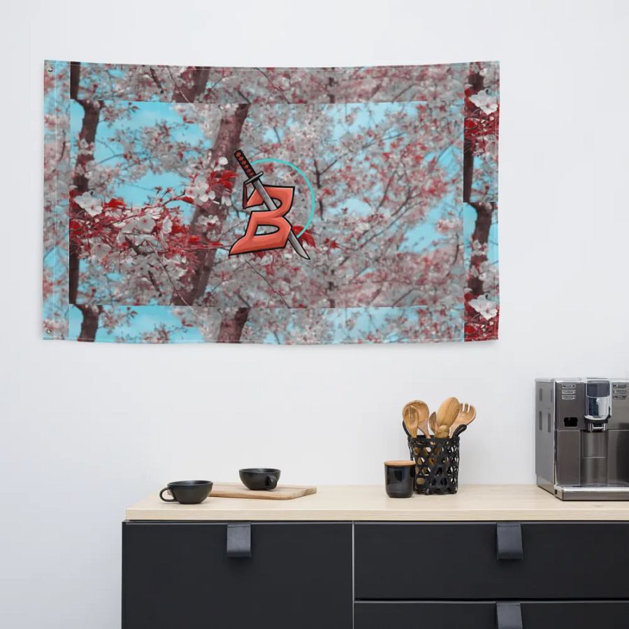 Bumio cherry blossom flag product image (6)