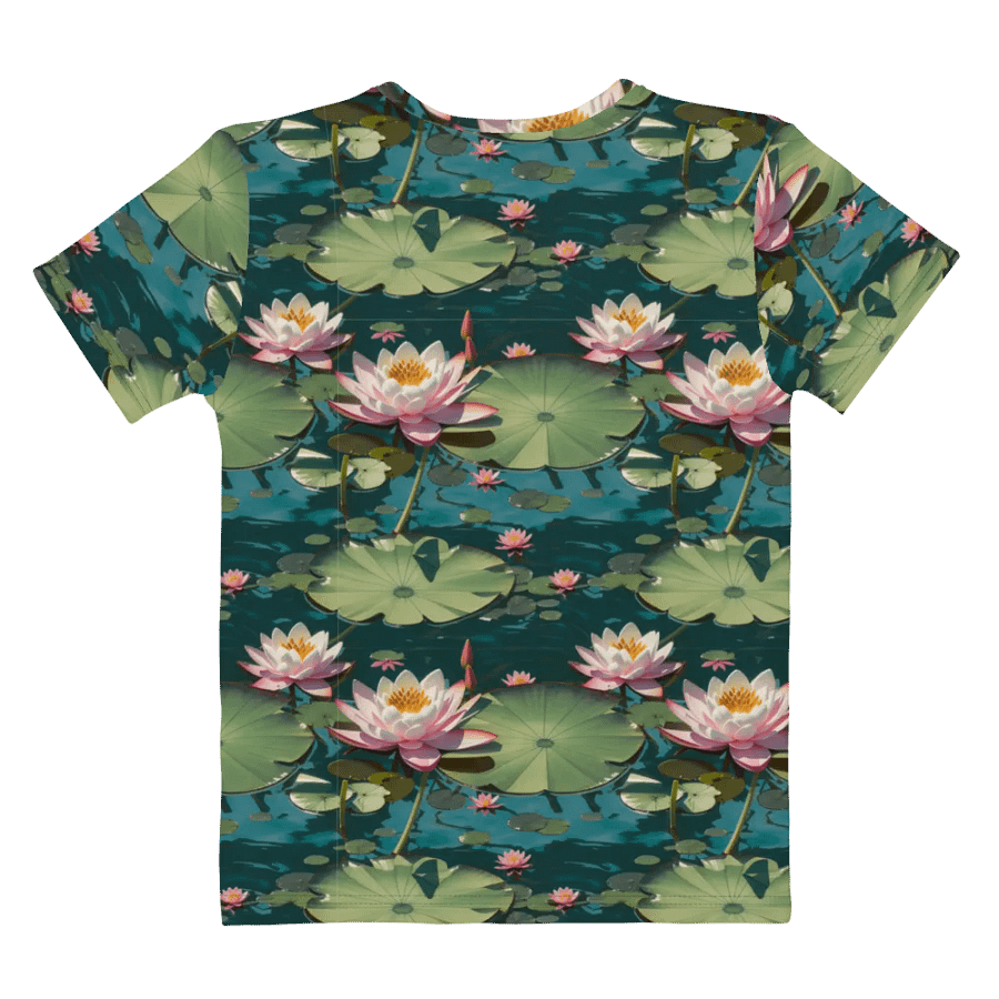 Floral Lily Pad Themed All Over Print T-shirt product image (9)