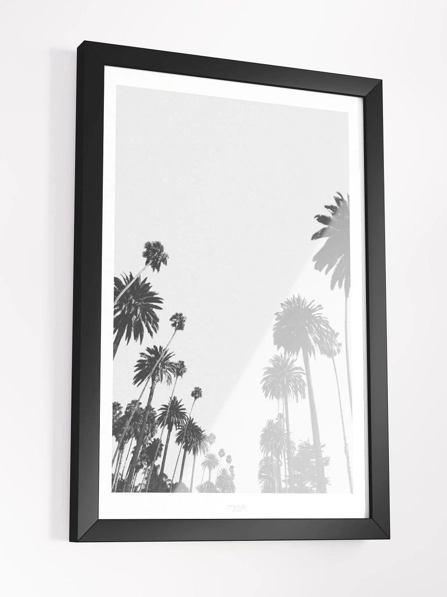 Skyward Palms Framed Matte Poster – Tropical Nature-Inspired Wall Art | Minimalist Palm Tree Design | Premium Framed Décor for Relaxing Spaces product image (3)
