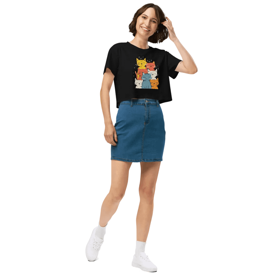 Kaleidoscope Of Kittens - Crop Top Relaxed Fit Women product image (3)