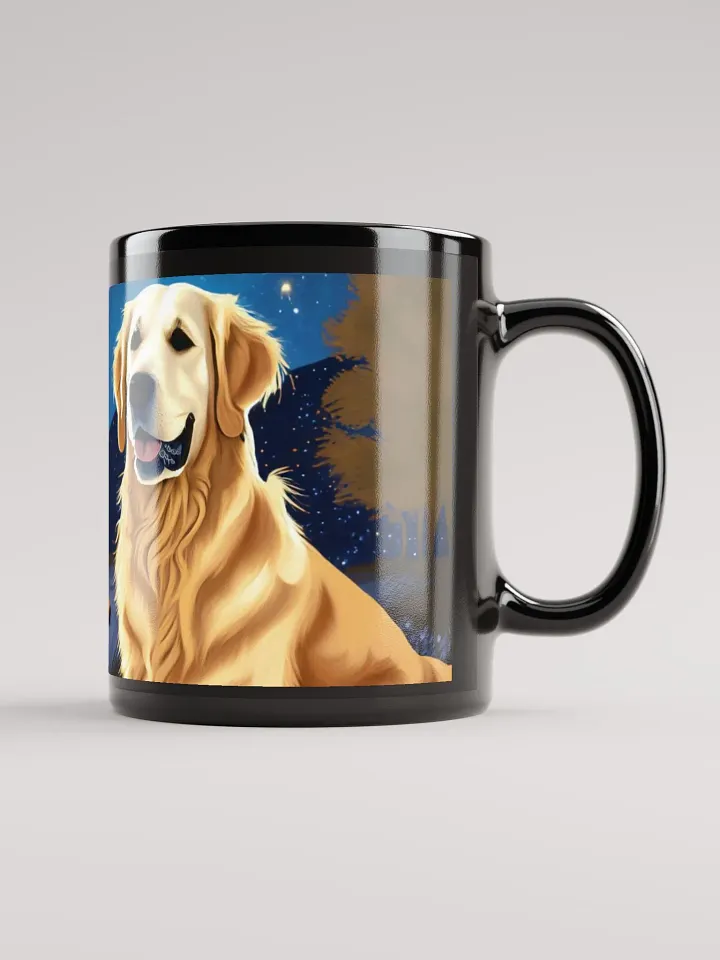 Campfire Companion: Black Glossy Mug for Dog Lovers product image (2)