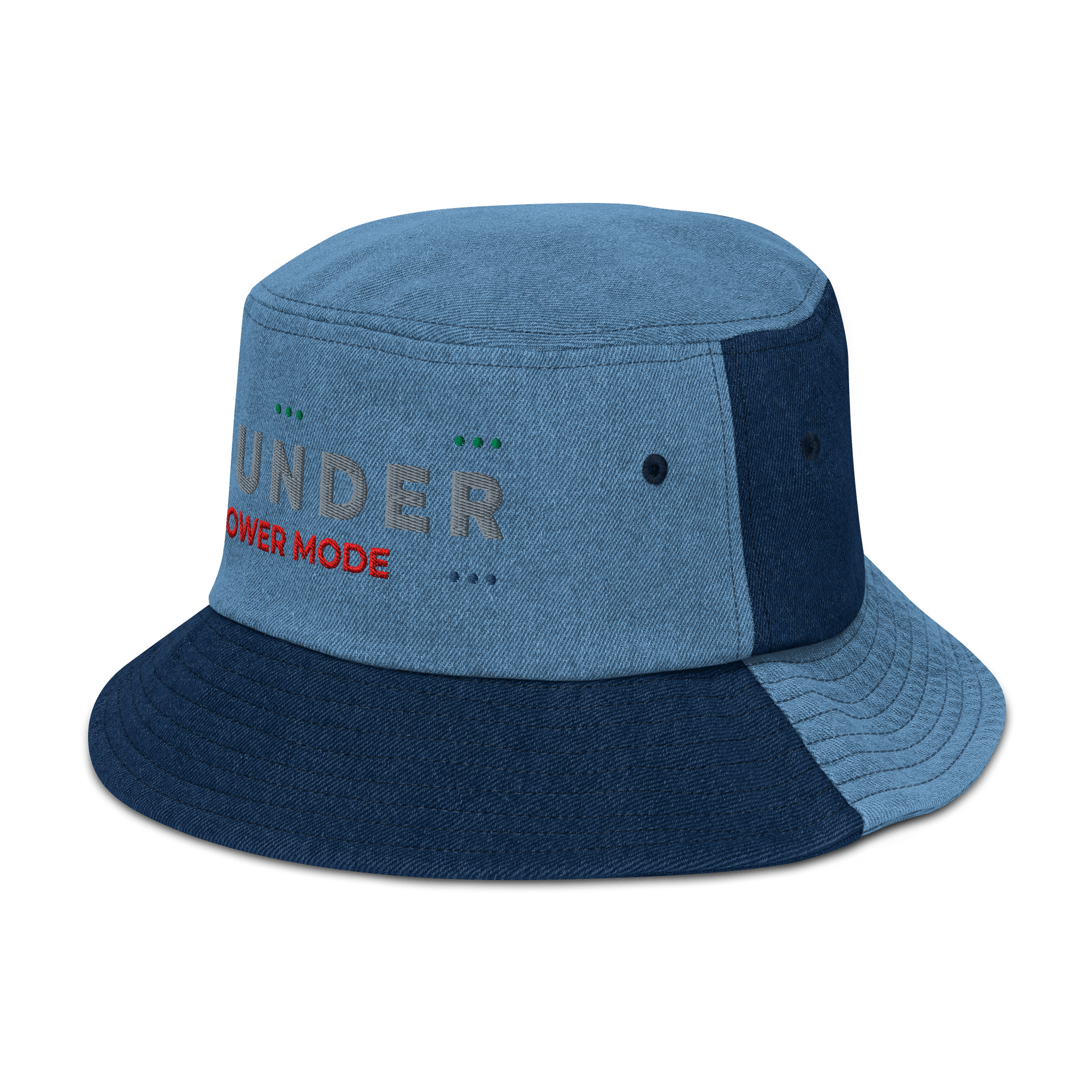 Retro Founder Off Line Logo Denim Bucket Hat -- Embroidered product image (4)