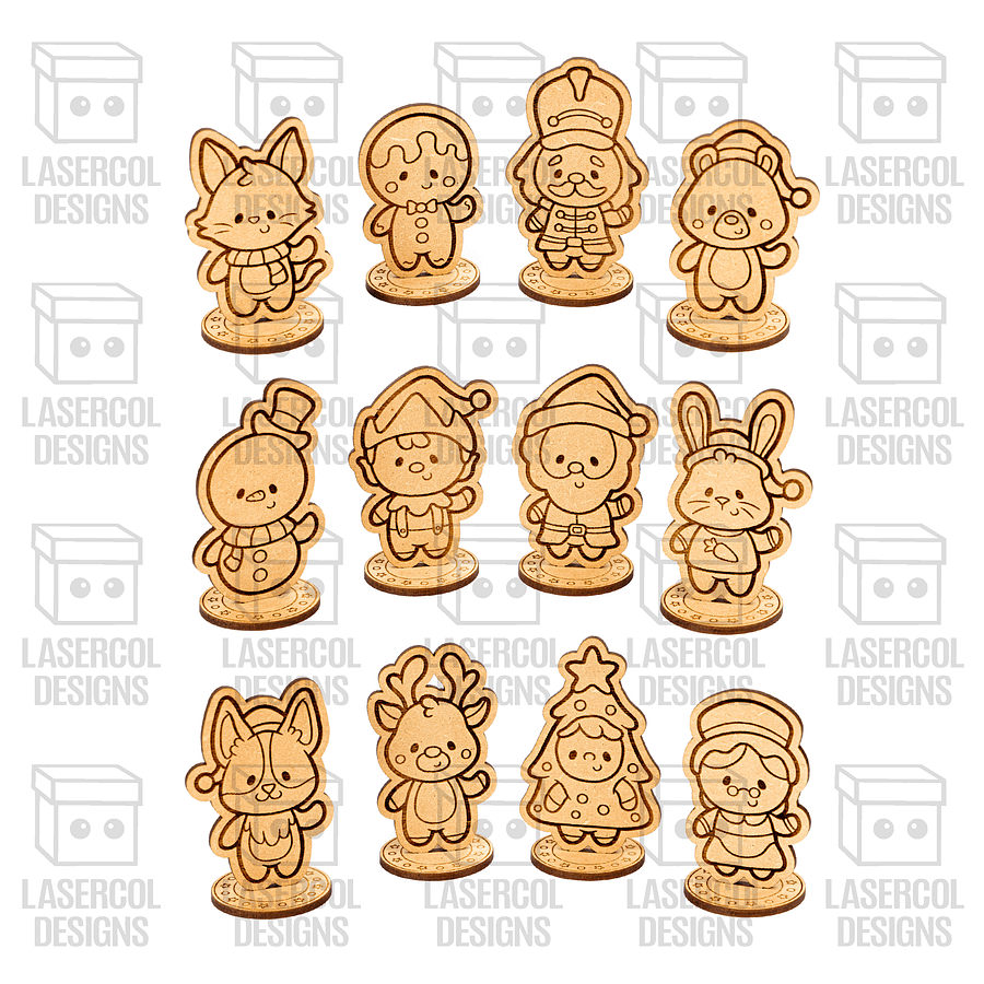 Christmas Characters with Base - Laser Cut Files product image (10)