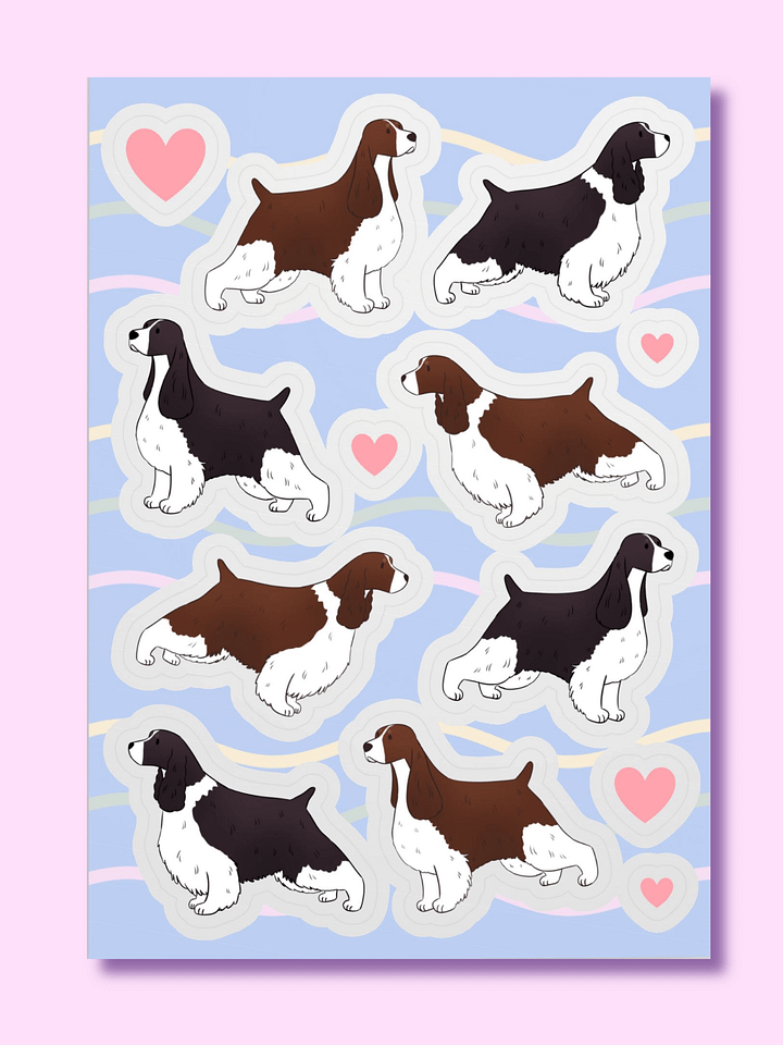 English Springer Spaniel Love - Kiss Cut Sticker Sheet product image (1)