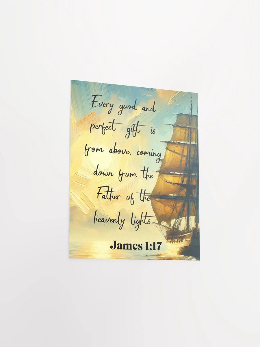 Heavenly Lights Sailing Ship Poster/James 1:17 product image (3)