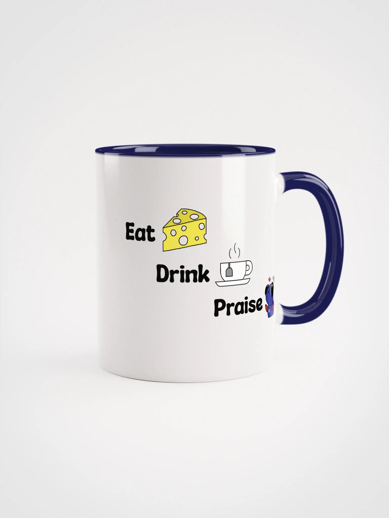 10 0z Eat drink praise mug product image (1)