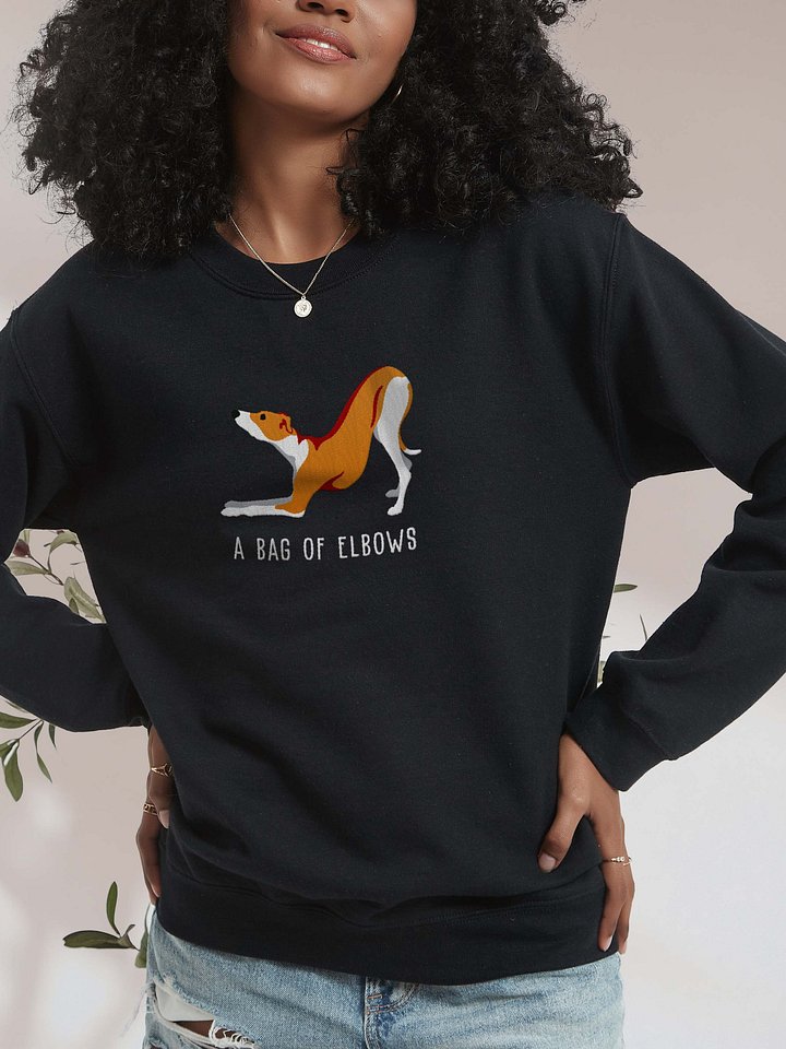 A Bag of Elbows Sweatshirt (Embroidered) of an Italian Greyhound(Tan & White) product image (2)