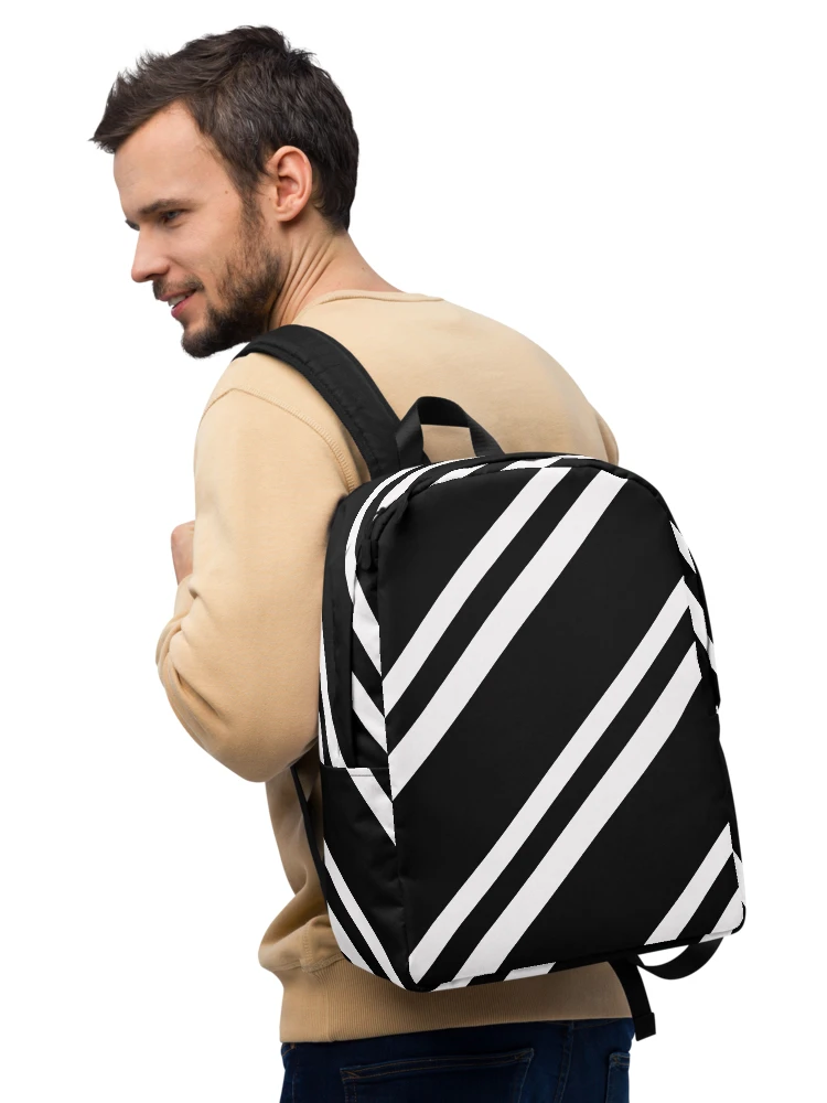 Striped Noir Minimalist Backpack product image (18)