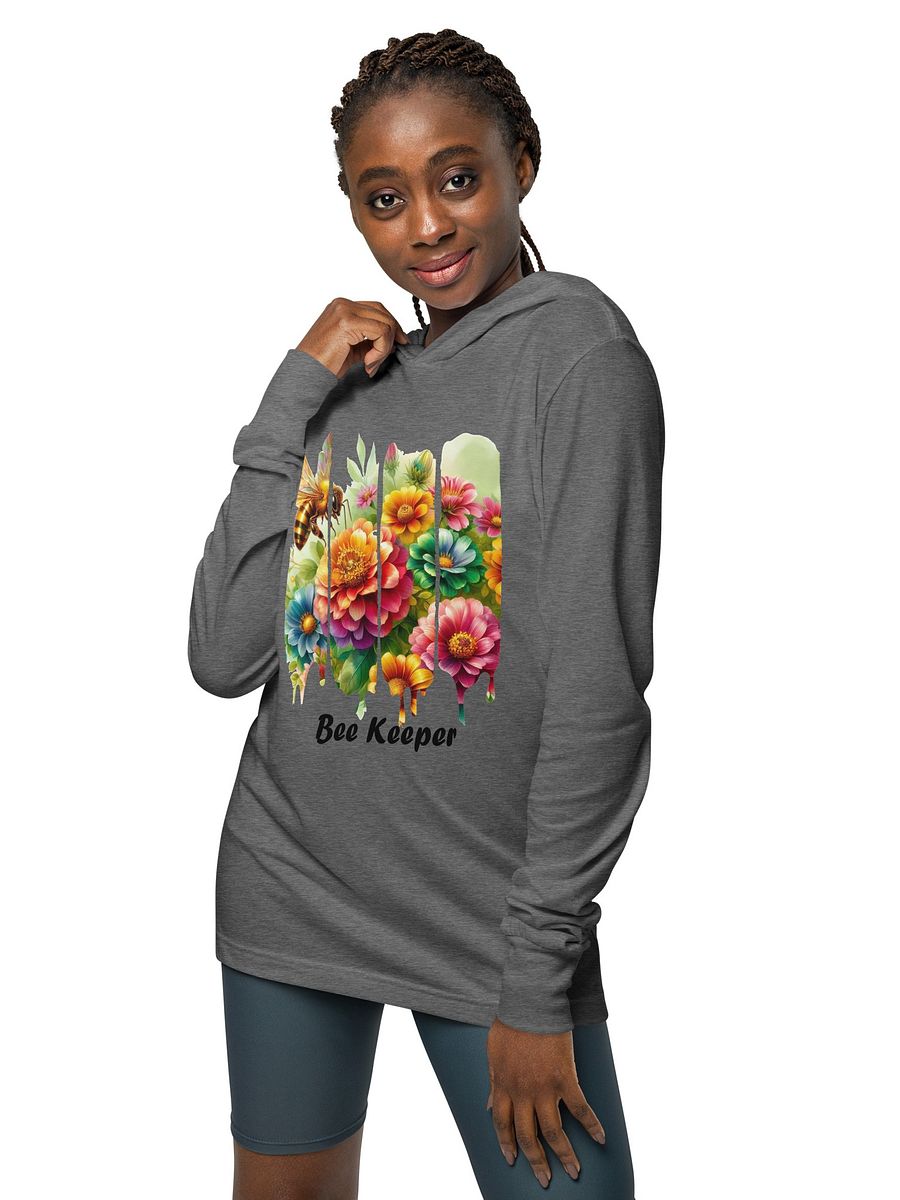 Bee Keeper Floral Long Sleeve Hooded Tee | Beekeeper Gift product image (3)