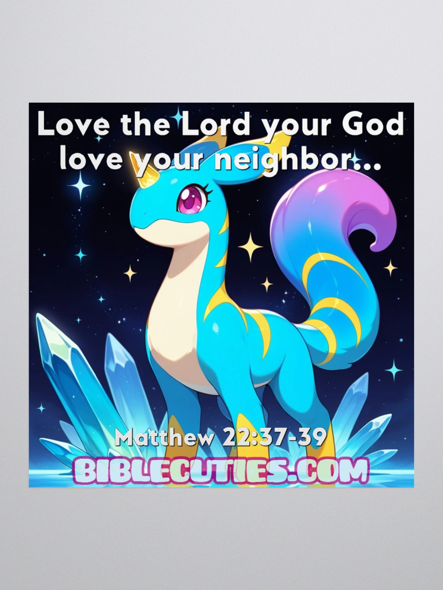 Bible Cuties Luna - Love the lord your God love your neighbor Sticker product image (1)