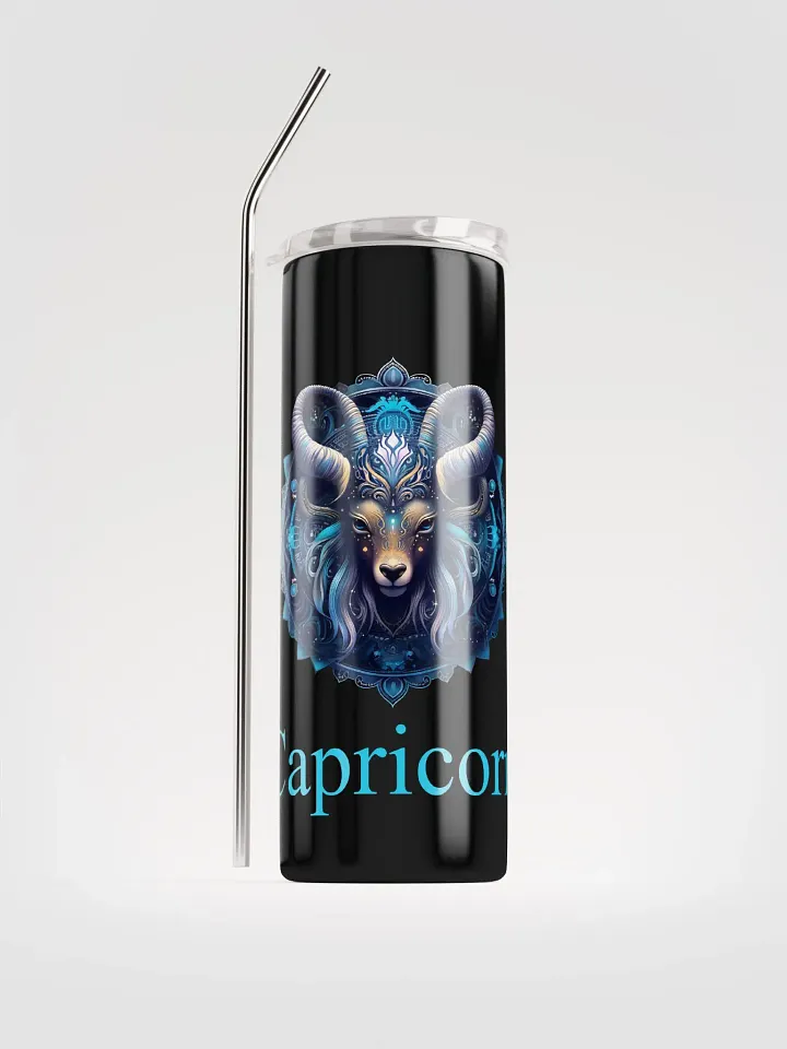 Blue Capricorn Zodiac Stainless Steel Tumbler: Embrace Celestial Hydration product image (1)