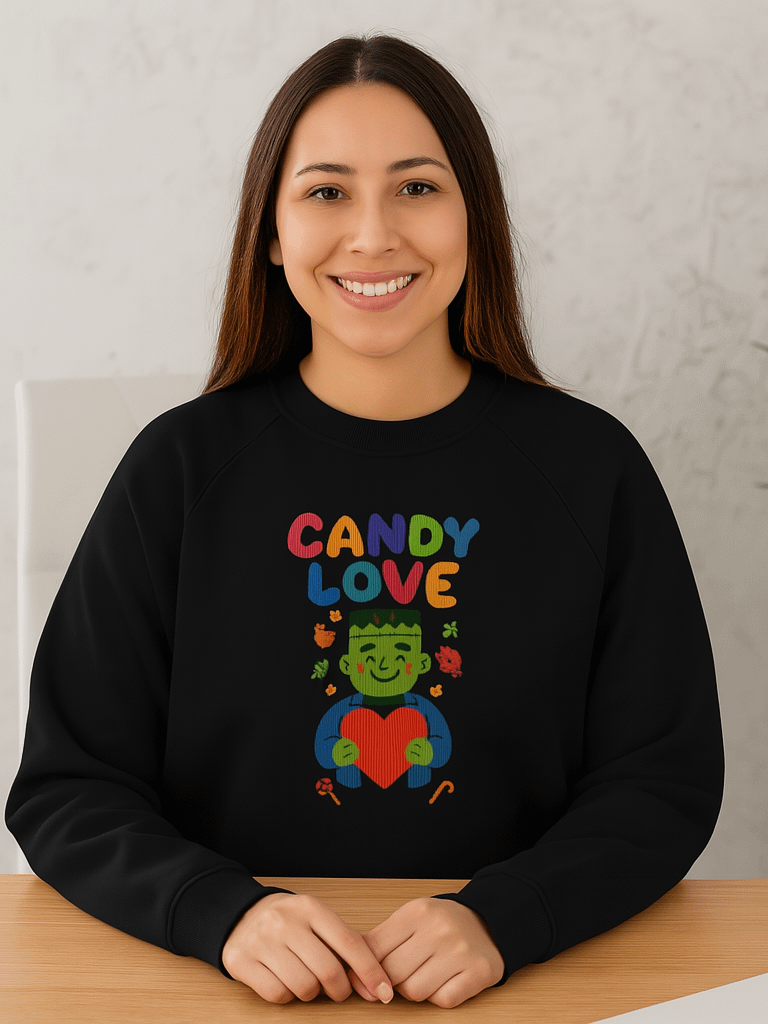 "Candy Love" Halloween Sweatshirt - Cute Monster Pullover product image (1)
