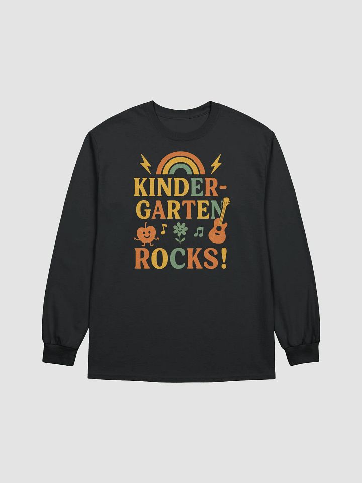 Kindergarten Rocks! Long Sleeve – Colorful Music-Themed Teacher Shirt product image (6)