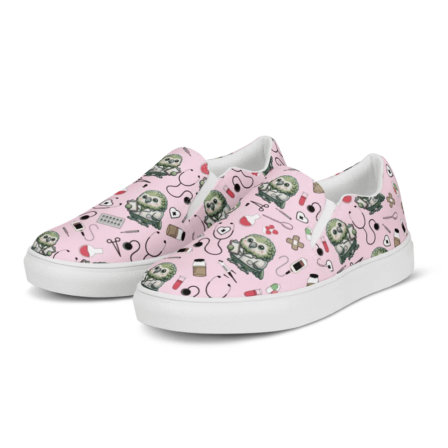 Cute Medical Kakapo Slip-On Canvas Shoes (Pink) product image (6)