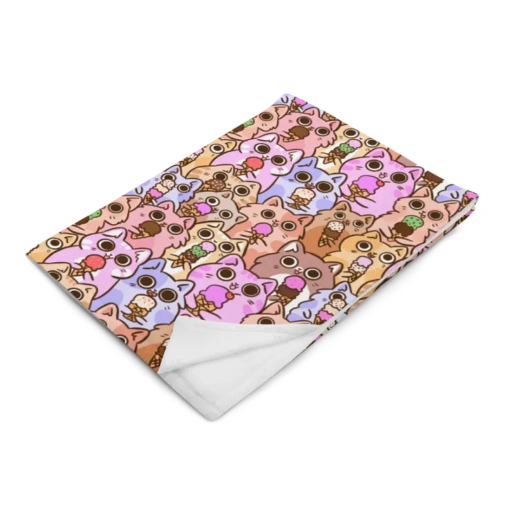 Whimsical Ice Cream Cat Party Throw Blanket product image (2)