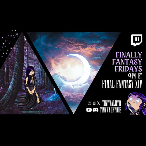 TONIGHT we play FINAL FANTASY XIV the critically acclaimed MMORPG
 💜
 💜
 💜
 💜
#vtuber #finalfantasy #ffxiv #tiny #glamour #MM...