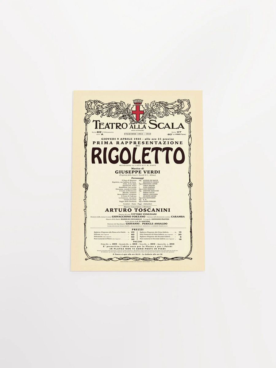 Vintage-Style La Scala Rigoletto Opera Poster product image (3)