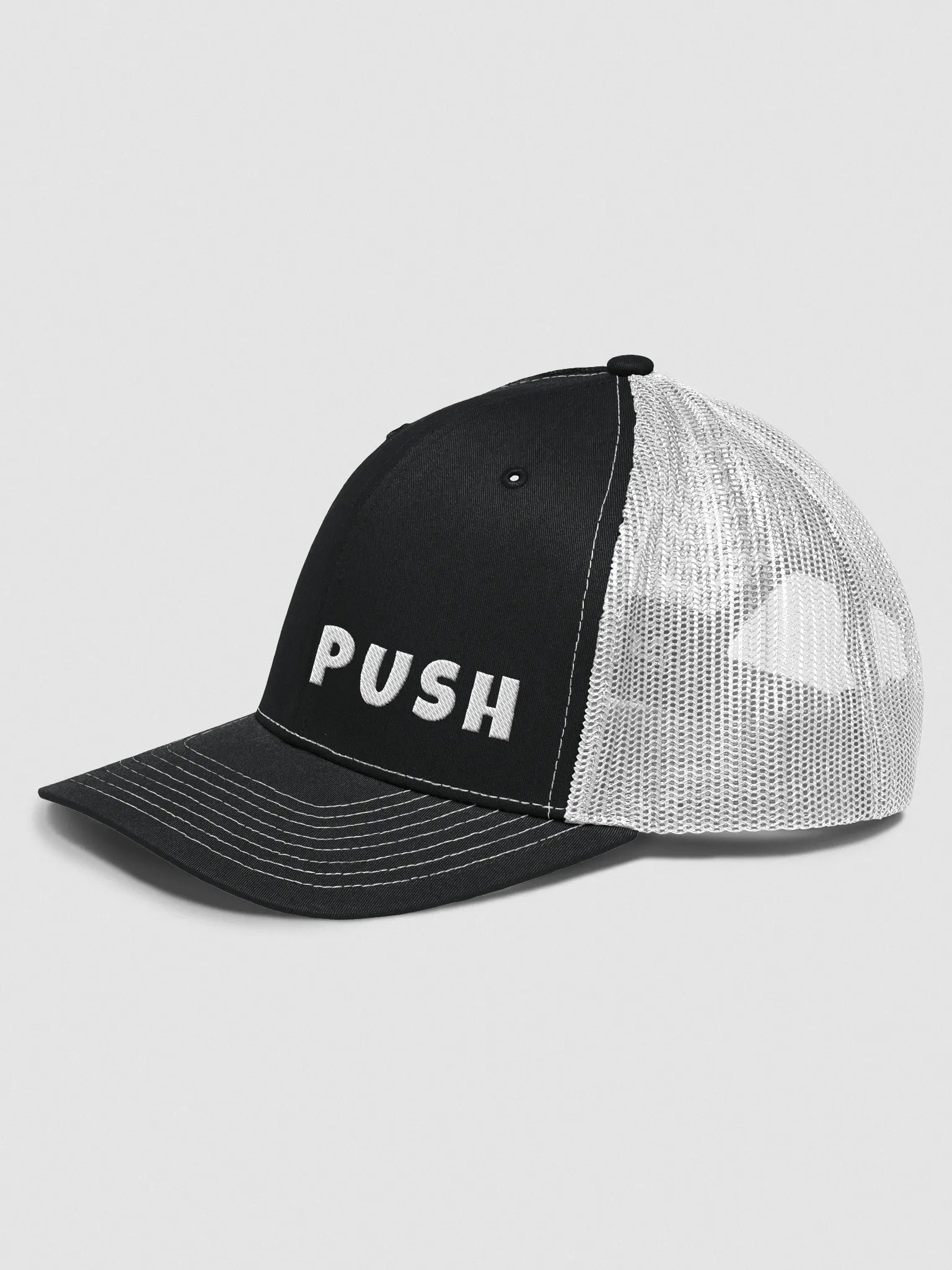 PUSH Hat Black and White Right product image (2)