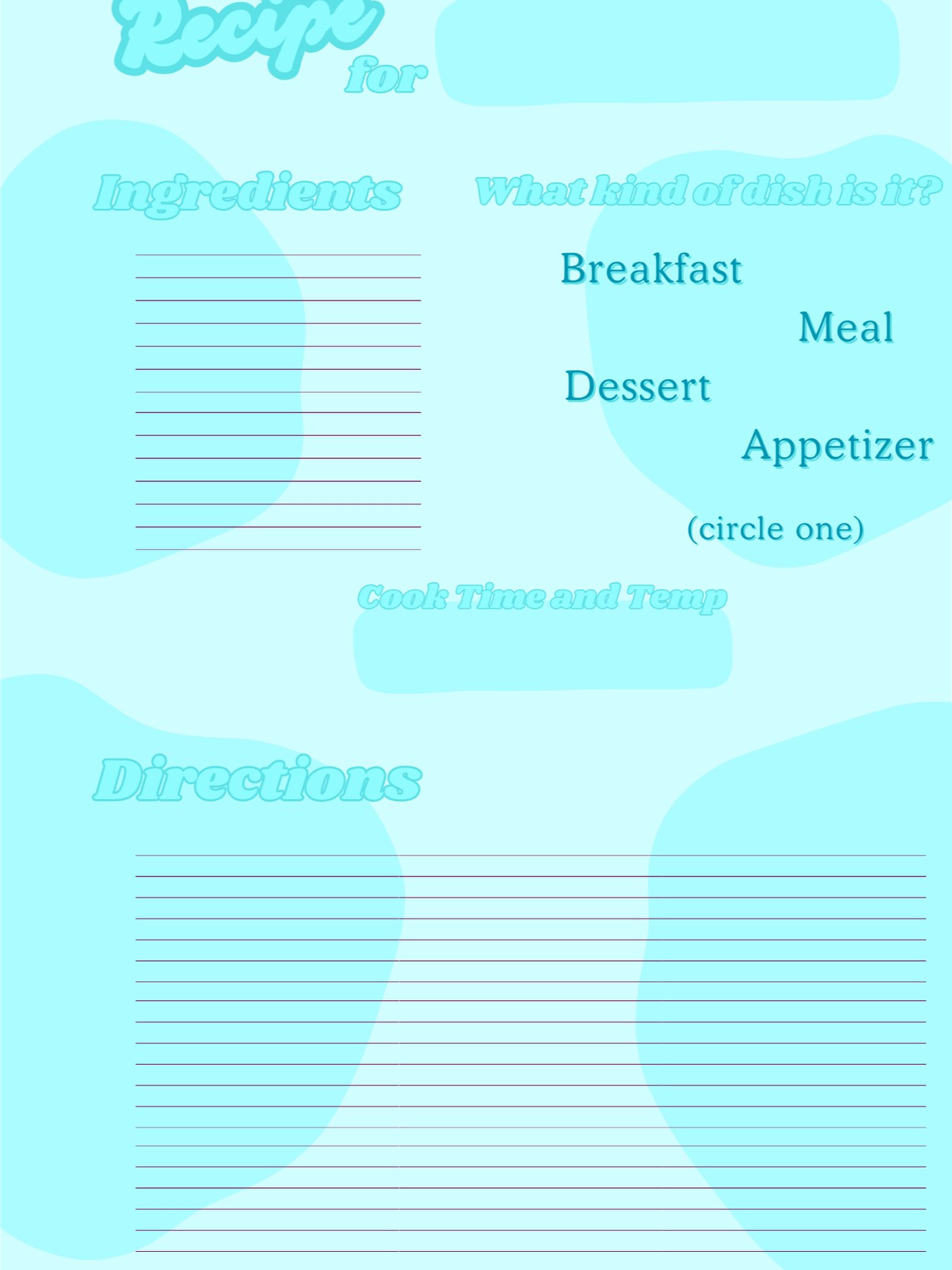 March's Planner Design - Recipes Sheets (A5 Size) product image (2)