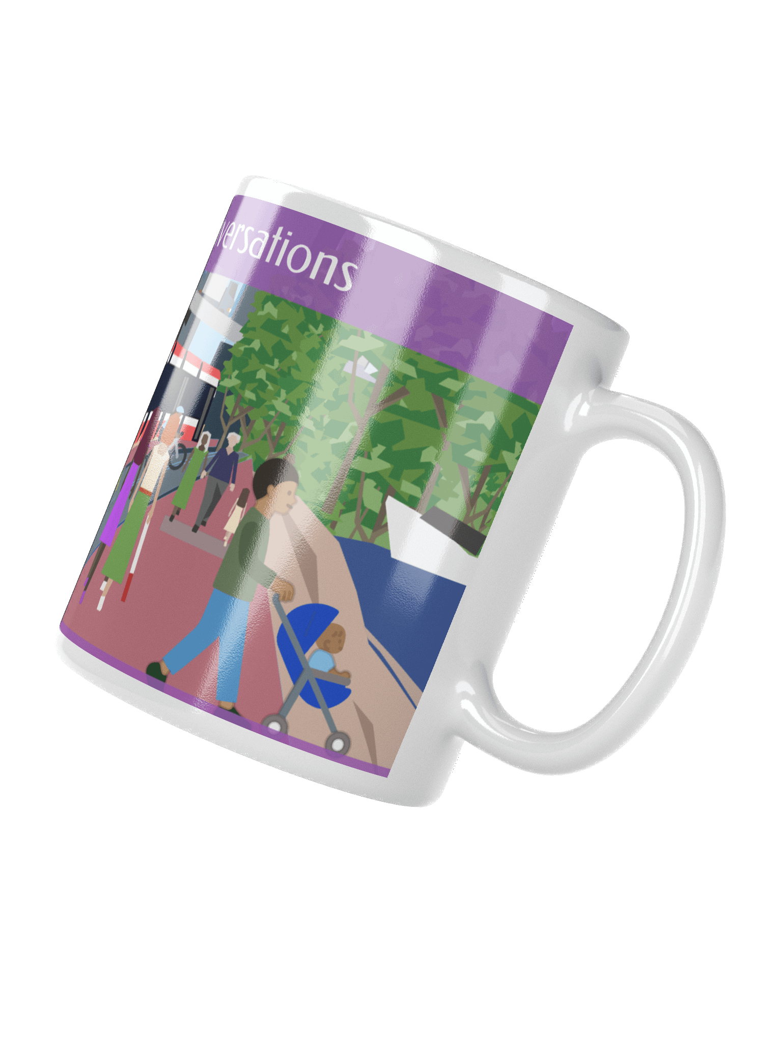 Curb Cuts and Conversations (Queen's Quay, Toronto Design): Mug - Glossy White in regular, large, and Monday morning sizes! product image (3)