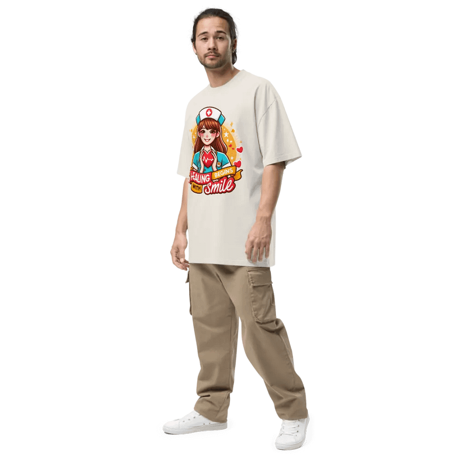Smiling Nurse Heartbeat Oversized Tee product image (33)
