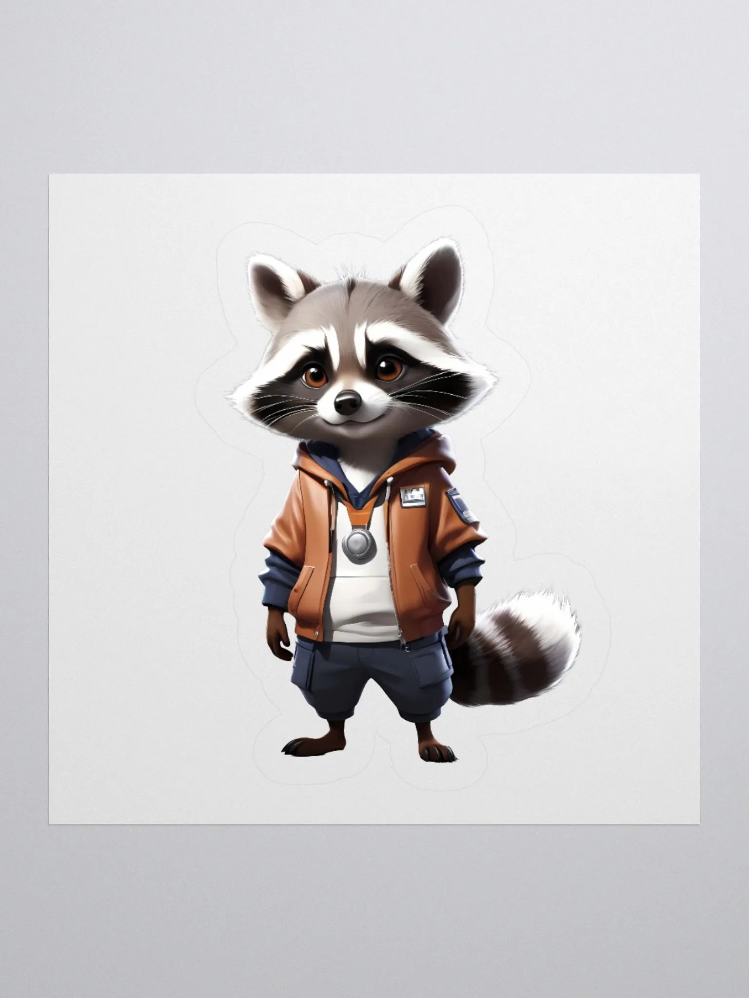 Cool and Adorable Raccoon kiss-cut Sticker product image (1)