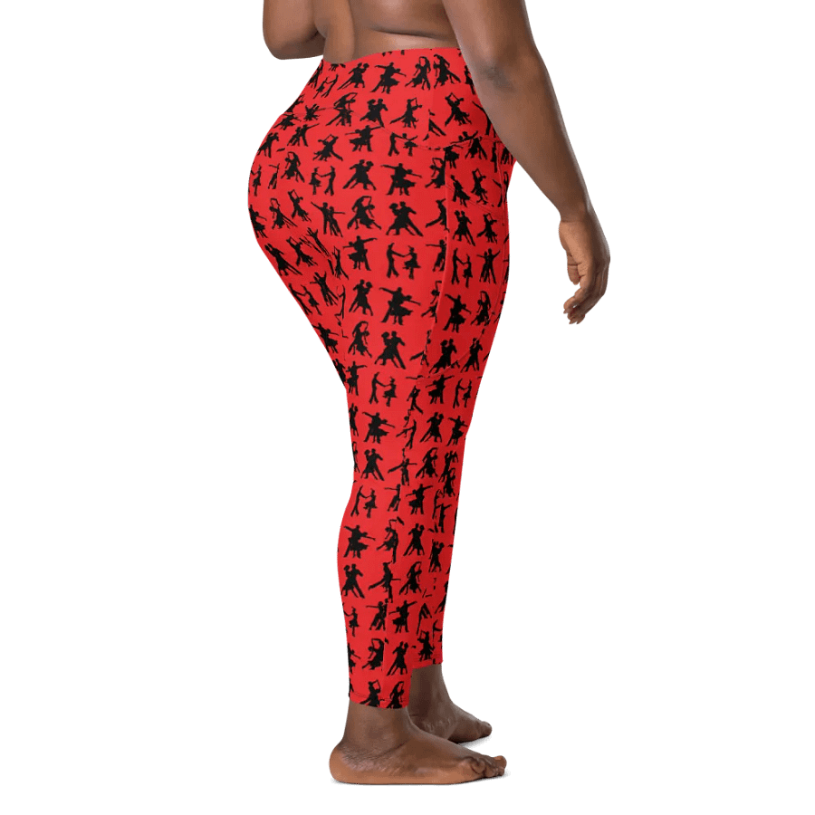 Red and Black Ballroom Dancing Leggings with Pockets product image (3)