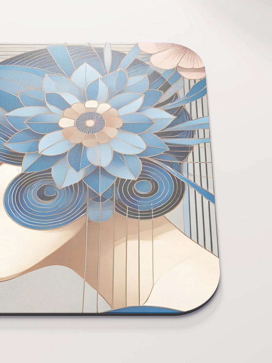 Art Deco Blue Floral Mouse Pad product image (5)