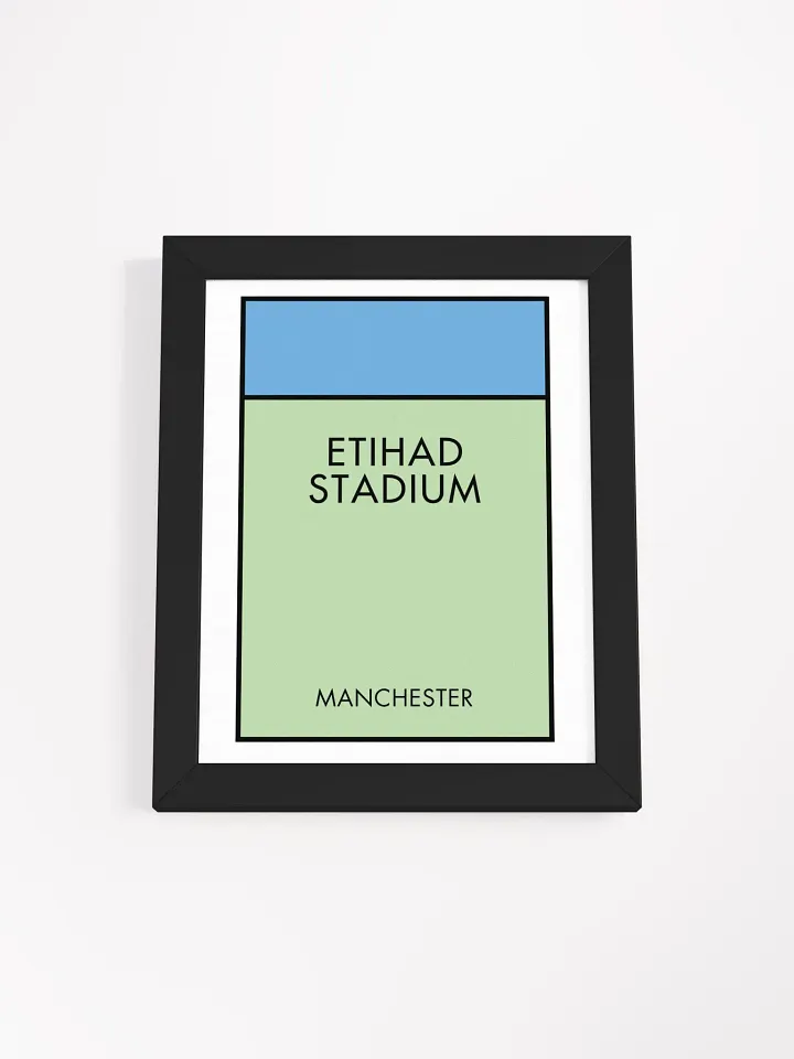 Etihad Stadium Manchester Monopoly Title Art Framed Print product image (2)