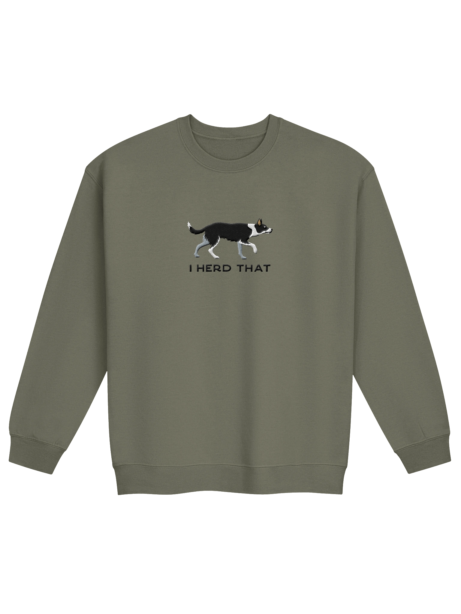 I Herd That Sweatshirt (Embroidered) of a Smooth-Coated Border Collie(Black & White) product image (5)